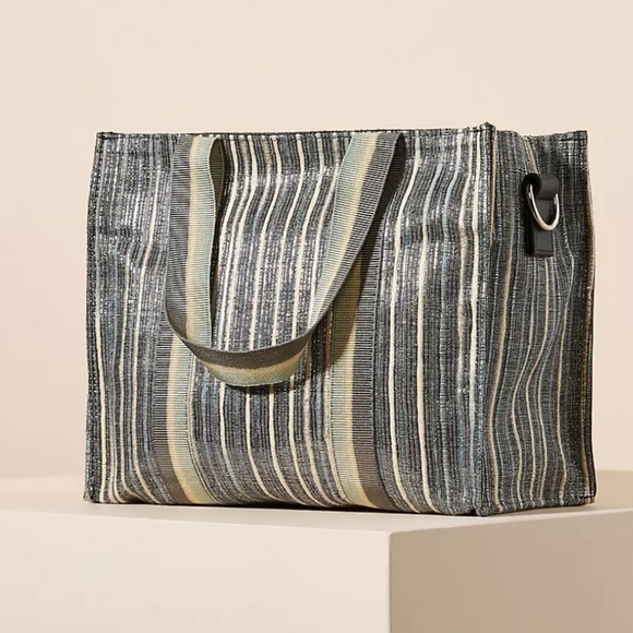 Anthropologie Claramonte Jules Tote Bag - silver & blues